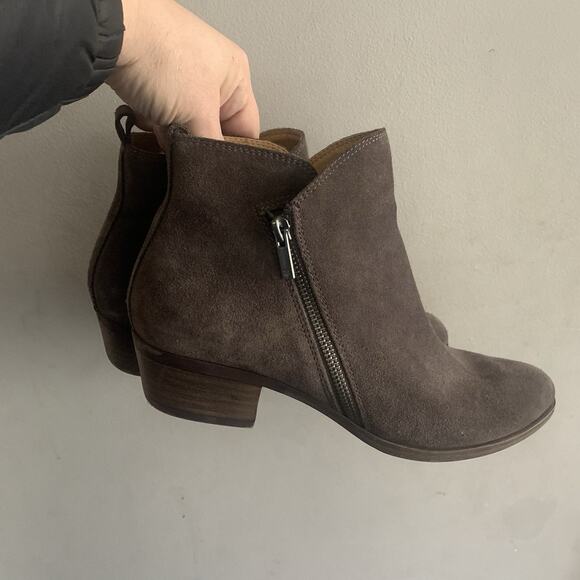 Lucky Brand Women’s 10 M 40 Brown Zipper Leather Ankle Boots Bartilino Booties - Picture 13 of 14